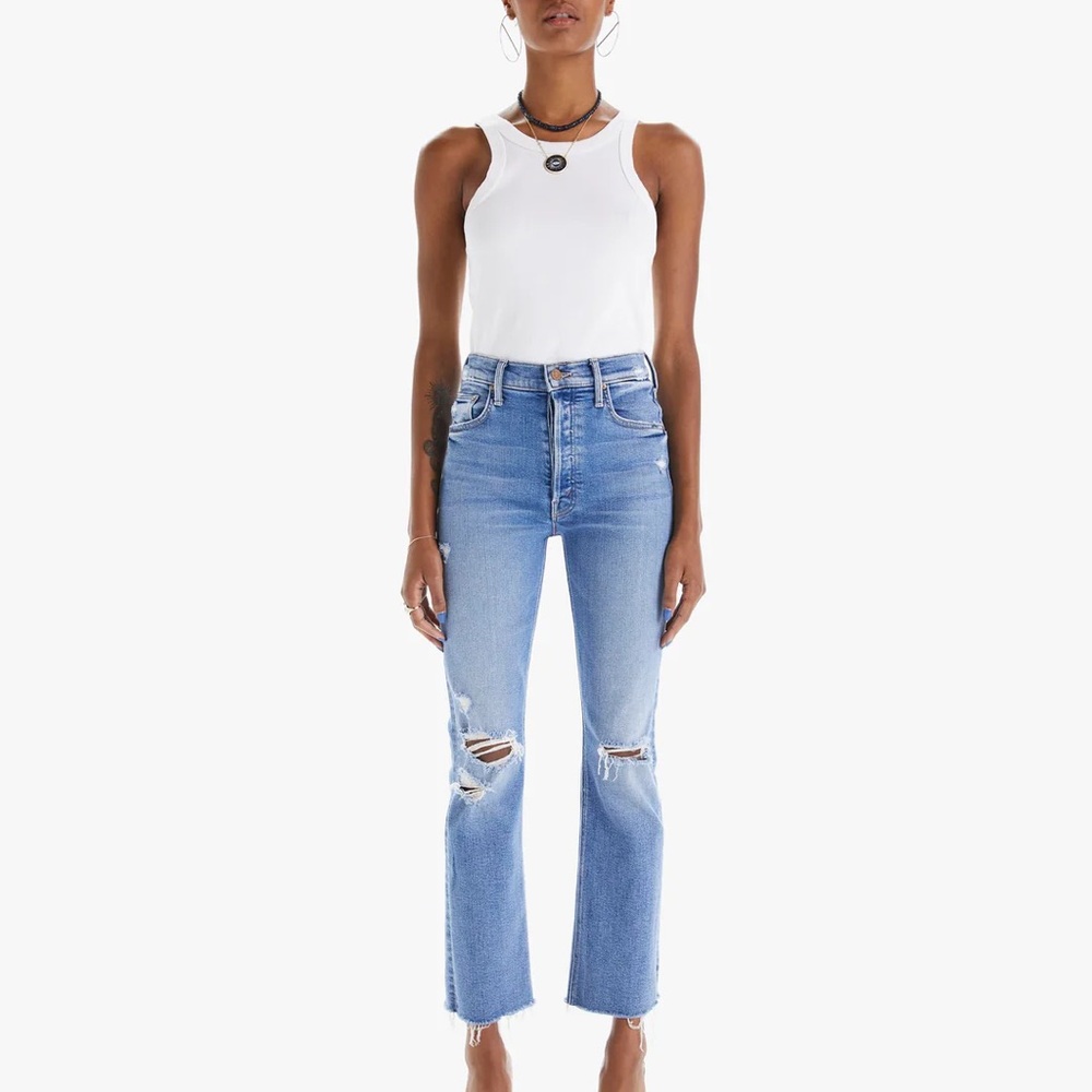 Mother denim the tripper ankle fray in play like a pirate